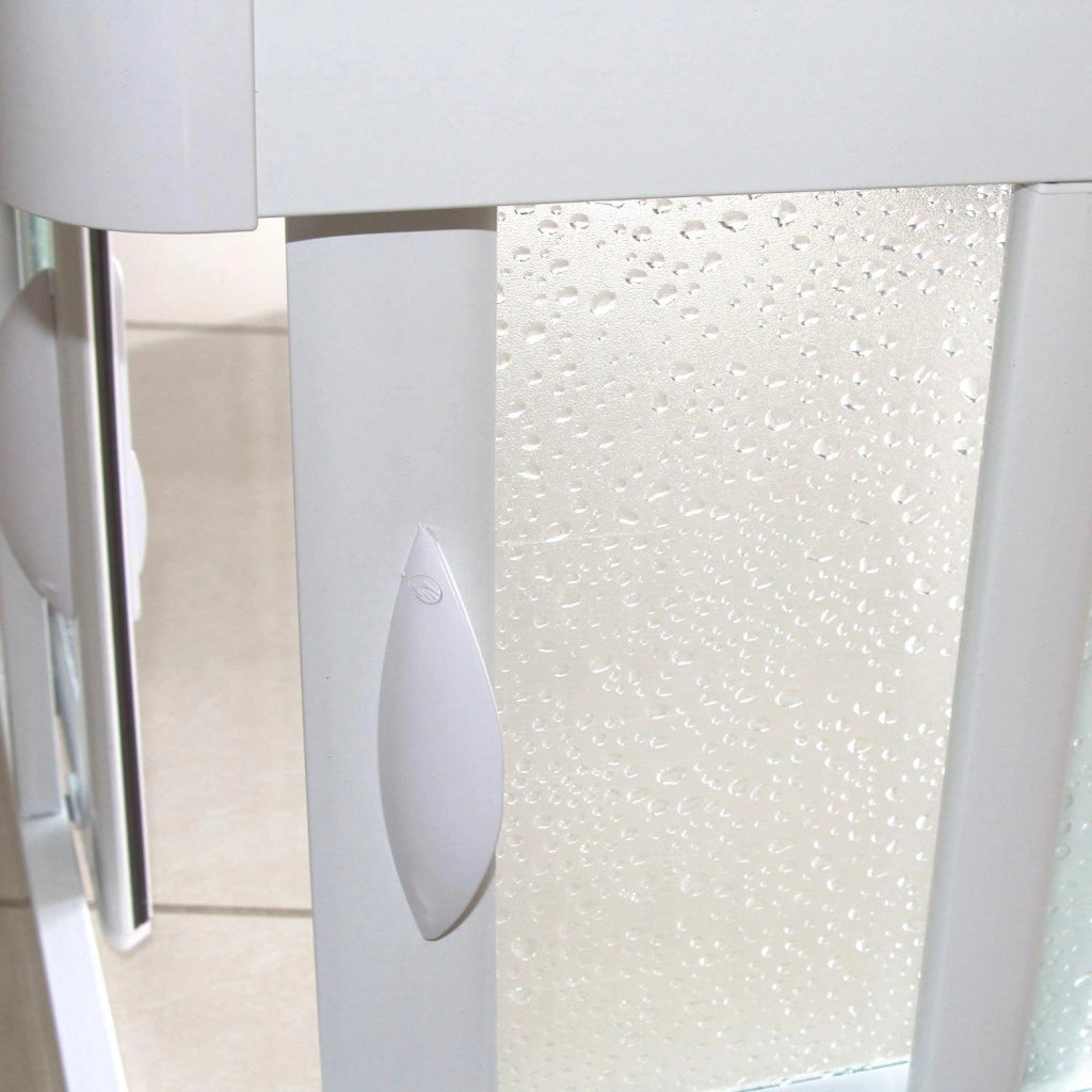 Box Doccia Angolare 80x120 cm 2 Ante Scorrevoli in Acrilico 2,2 mm H185 cm Dorini Bianco