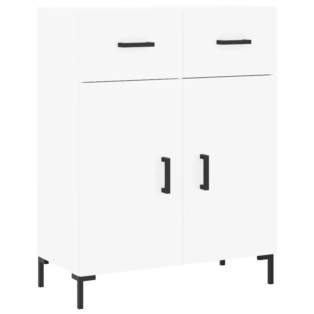 Credenza-Buffet-Armadio da cucina Bianca 69,5x34x180 cm in Legno Multistrato 974170