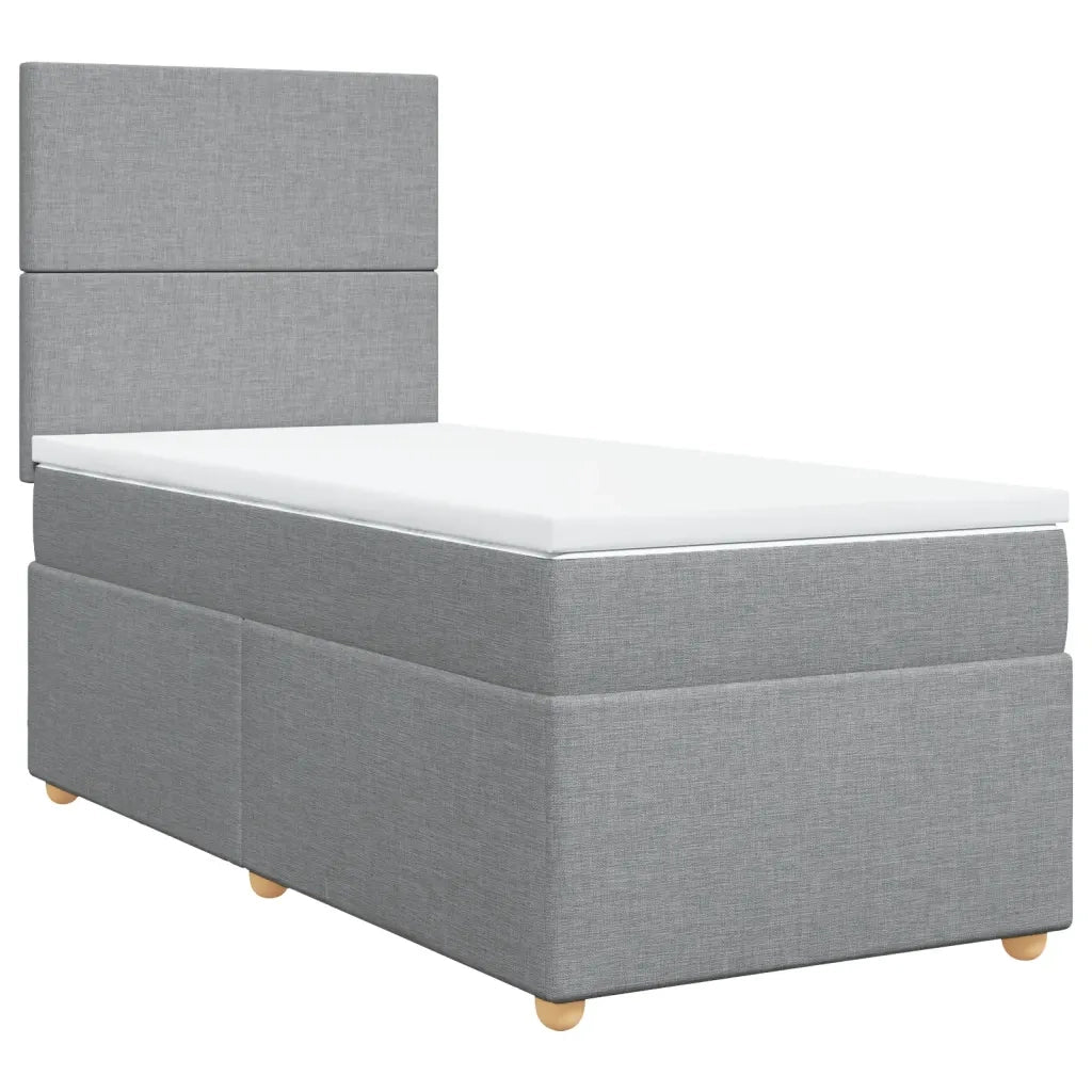 Giroletto a Molle con Materasso Grigio Chiaro 90x200 cm Tessuto 3293456