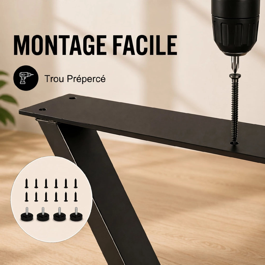 Tavolo ¨C Minimal ¨C Nero Acciaio 60x72