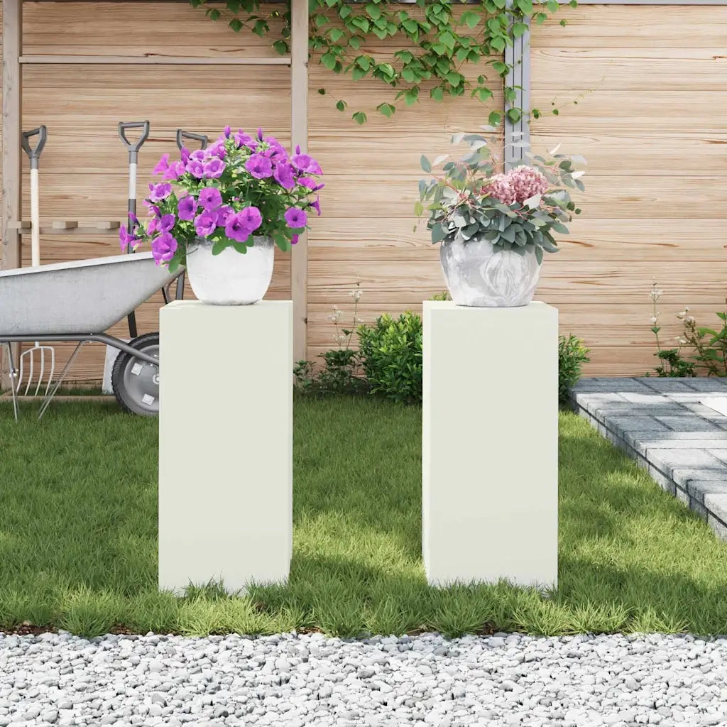 Supporto per piante | Sostegno per piante 2 pz Bianco 24 x 24 x 55 cm Acciaio