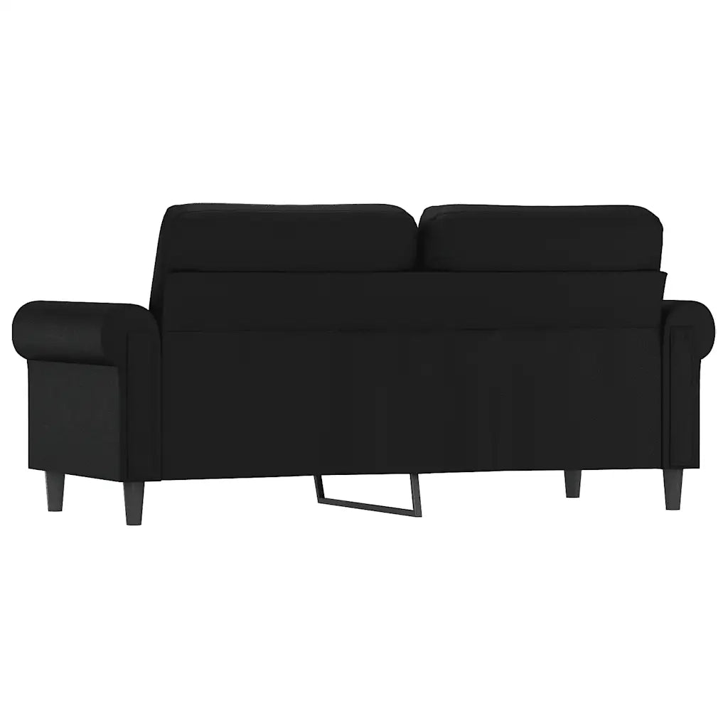 Divano a 2 Posti-Sofa 2 Posti Nero 140 cm in Similpelle 724468