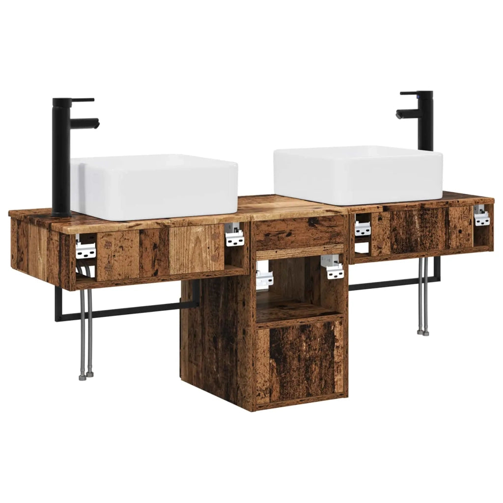 Set di mobili per il bagno 3 pz Legno antico 3405605