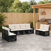 Set Divano da Giardino 8 pz Nero polyrattan 3435685
