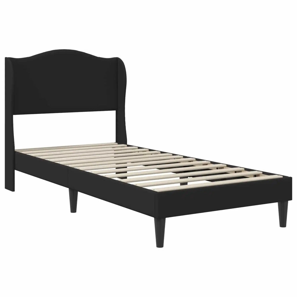Struttura del letto con testiera Nero 90 x 190 cm Similpelle 3415269