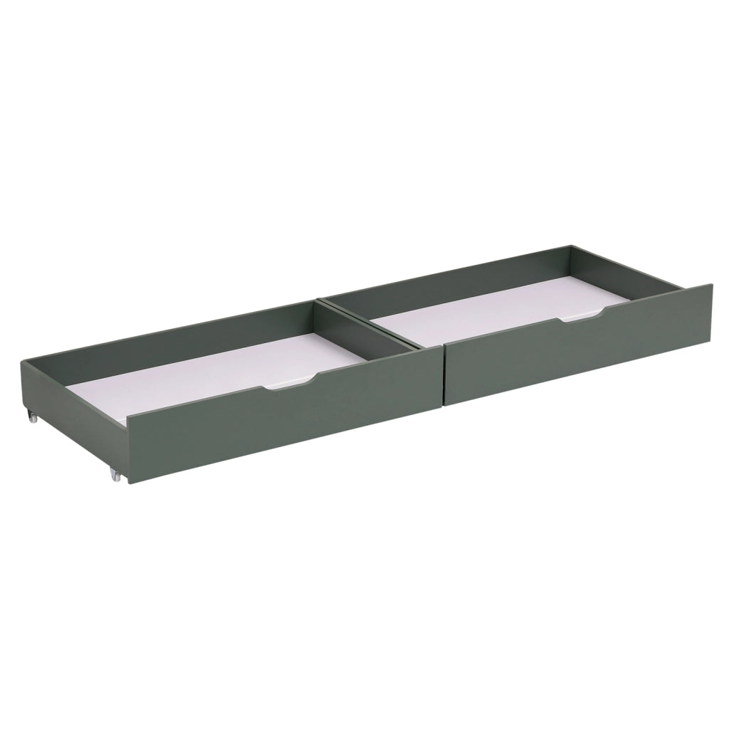 Set di 2 cassetti verdi per letto