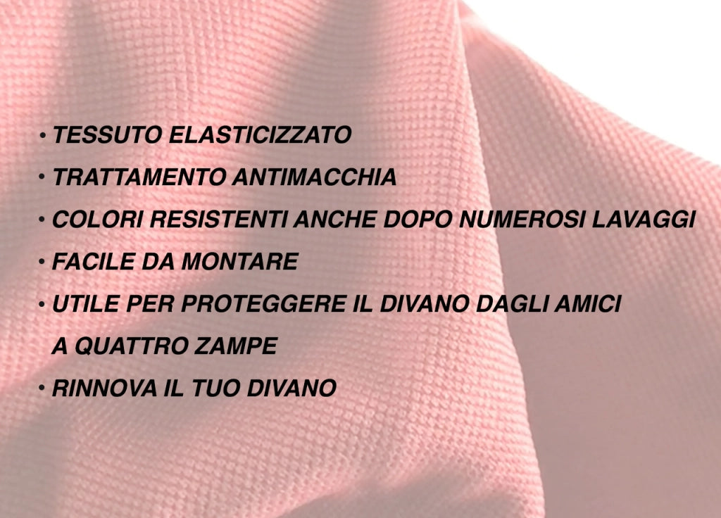 Copridivano Tinta Unita Elasticizzato Antimacchia Modello Sagomato Colore Arancione - 2 Posti - Arancione