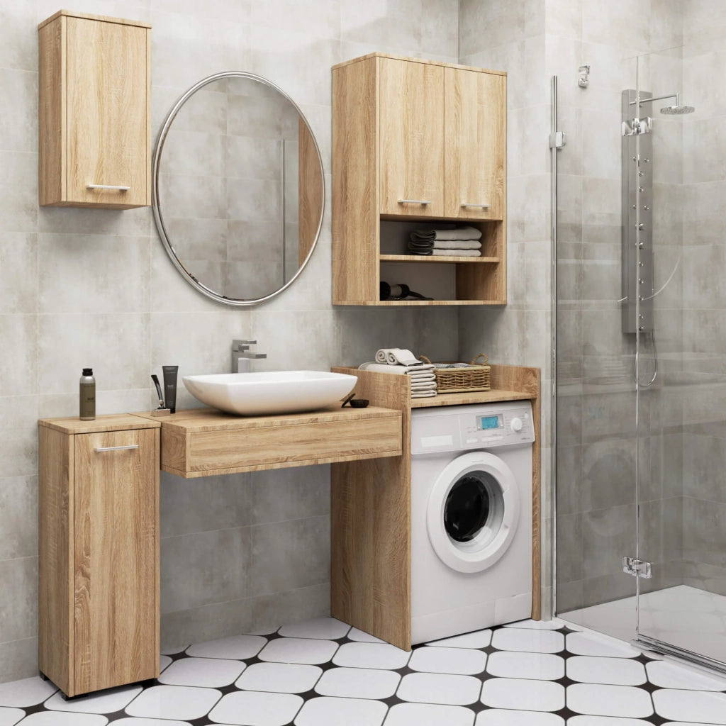 Mobile bagno sospeso AKORD FIN W64 H934 Quercia Sonoma 2 ante 64x94x30 cm