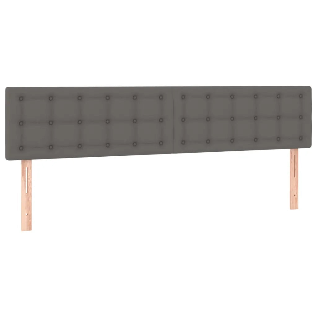 Testiera 2 pz-Set di 2 Testata-Testiera Decorativa Grigio 90x5x78/88 cm in Similpelle 607466