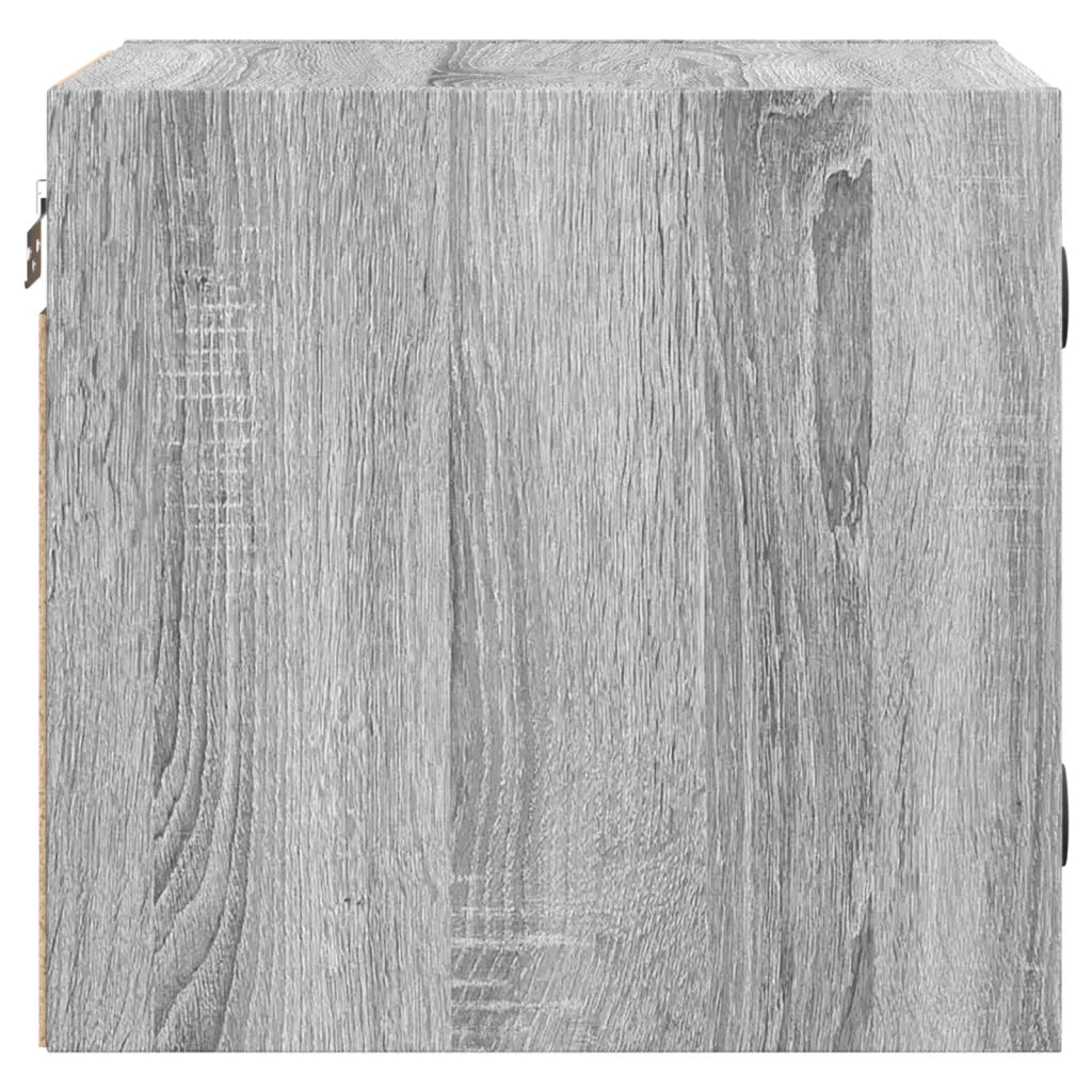 Comodini con Ante in Vetro 2pz-Set di 2 Tavolino da notte Grigio Sonoma 35x37x35 cm