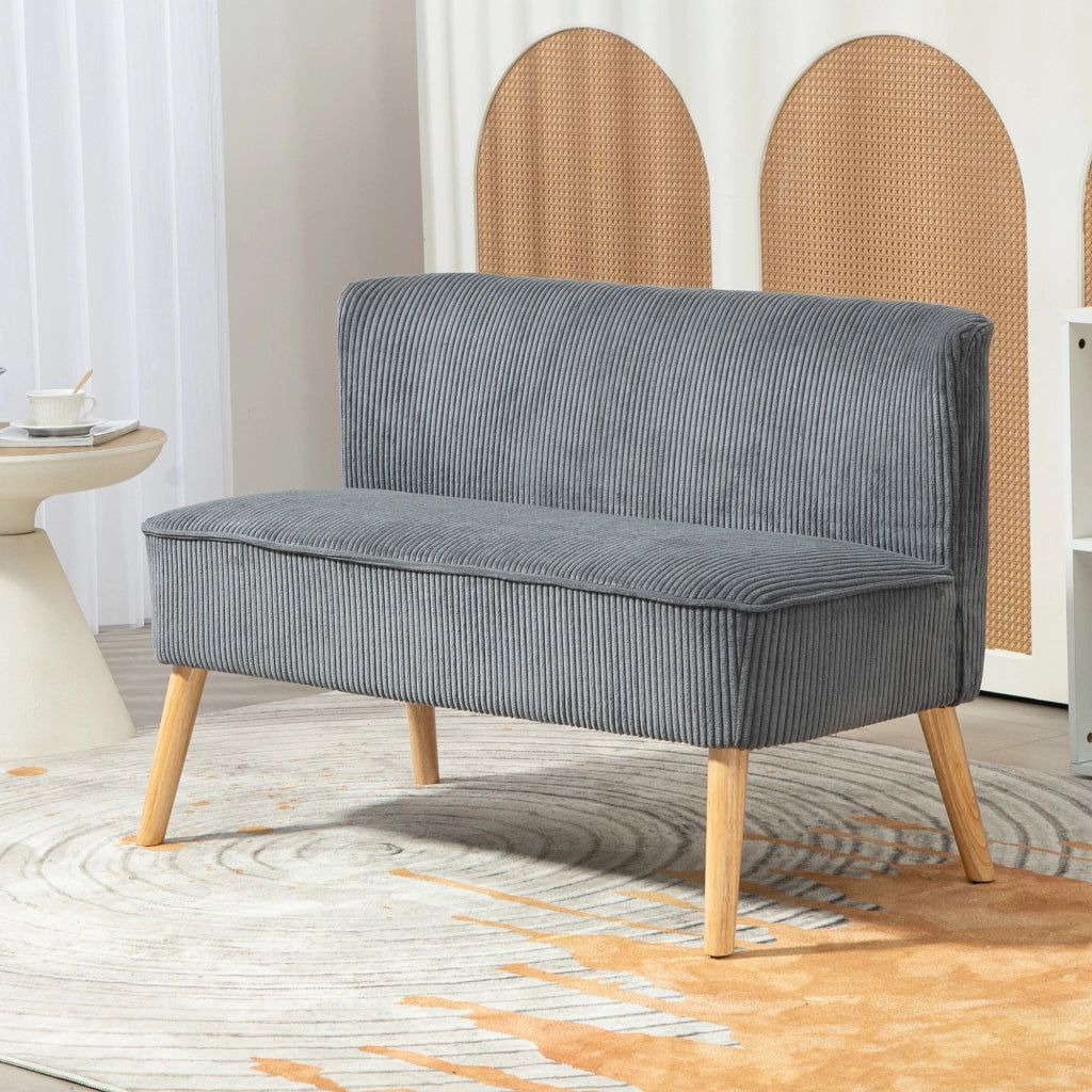 Divano 2 Posti ¨C Minimal ¨C Tessuto Grigio 117x56,5x77 cm