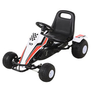 EasyComfort Go-Kart a Pedali Bianco per Bambini 3-6 Anni con Sedile Regolabile, Ruote in Plastica, Freno a Mano e Cambio