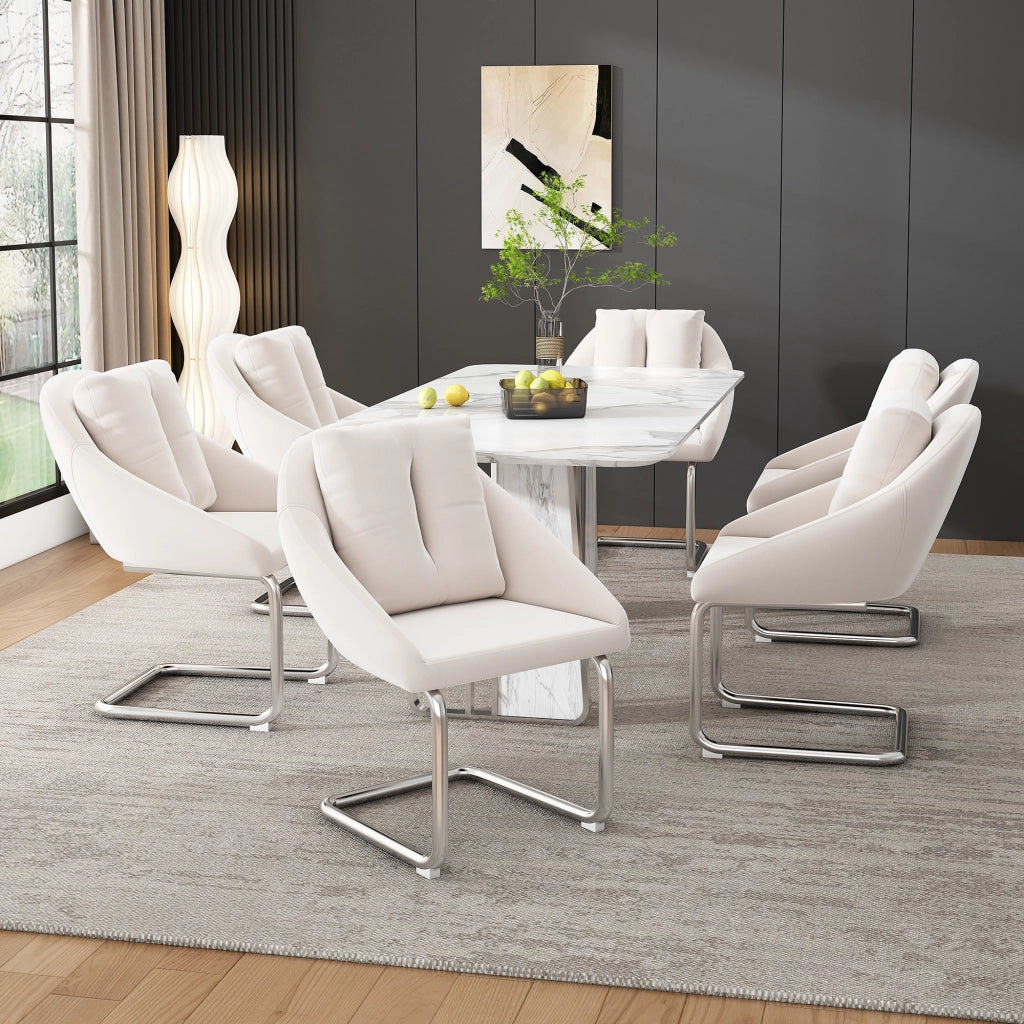 SEDIE in velluto Beige Set da 4 pezzi