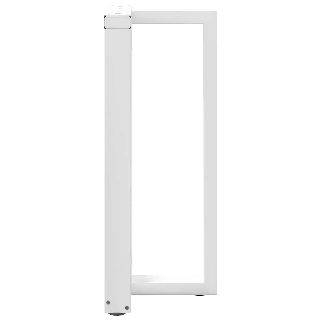 Gambe per tavolo da bar a forma di T 2 pz | Piede del tavolo bianche 50x35x(90-91) cm in acciaio