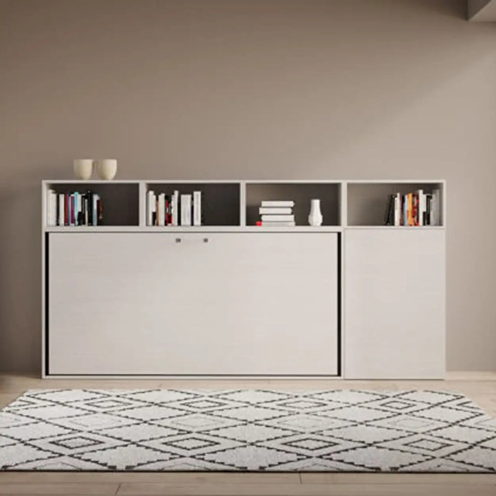 Letto singolo a scomparsa Kando comp.A bianco frassino