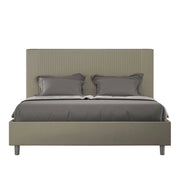 Letto matrimoniale king size senza rete imbottito 170x210 similpelle cappuccino Goya