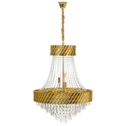 Lampadario con base in metallo dorato e cristalli ⌀ 70 cm Lampada a sospensione Stile glamour Sala da pranzo Soggiorno