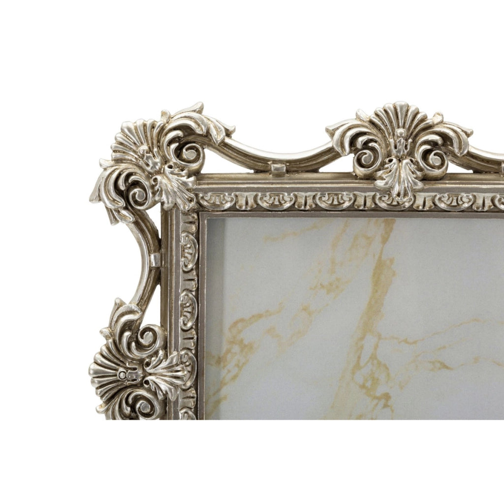 Cornice portafoto Florence argento barocca con rose e volute 20x25 cm