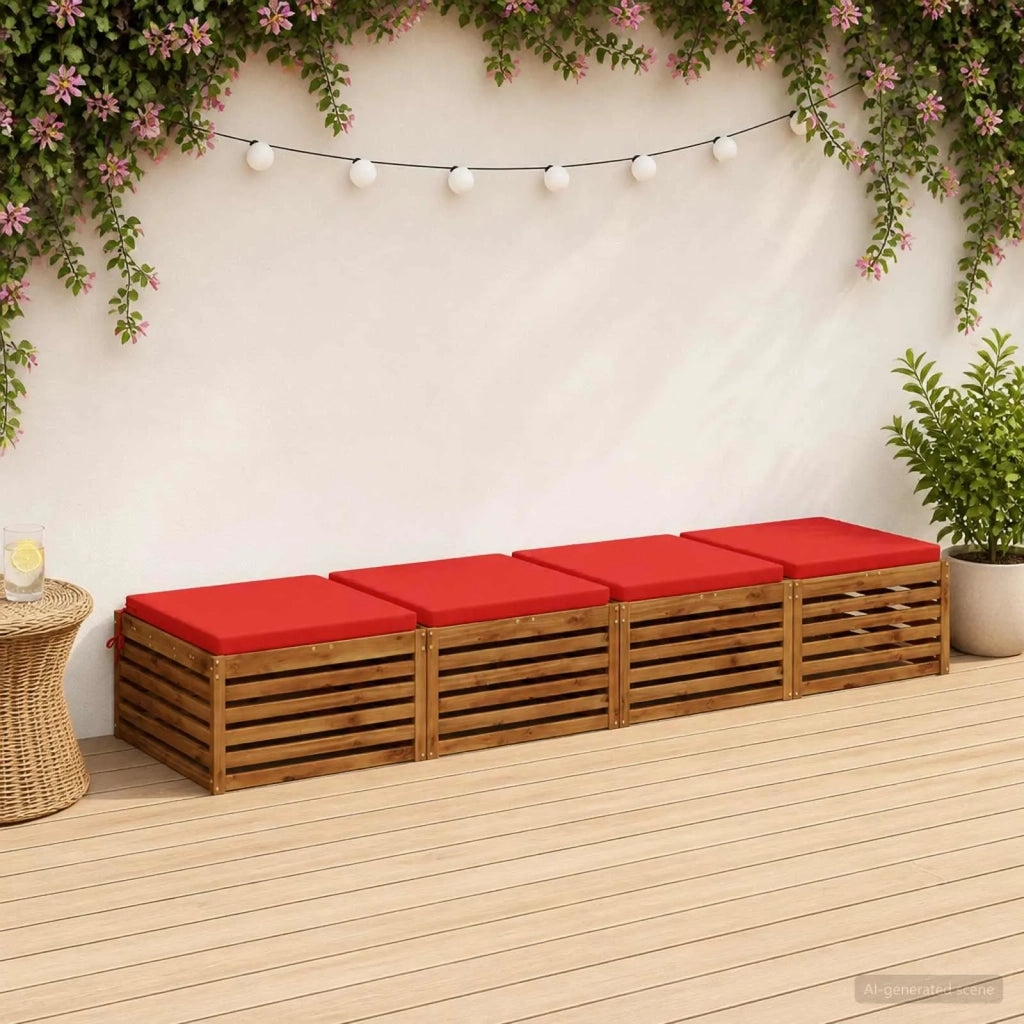 Cuscini per Sedia in 4 Pezzi SOEST 4 pz 100% Poliestere Rosso 944694