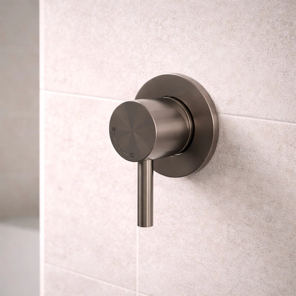 SINED Miscelatore da incasso con canna a fucile in acciaio inox finitura oro rosa resistente alla corrosione design funzionale e sofisticato per installazione a muro MISCELATORE-MURO-LEVANTE-CANNA-F