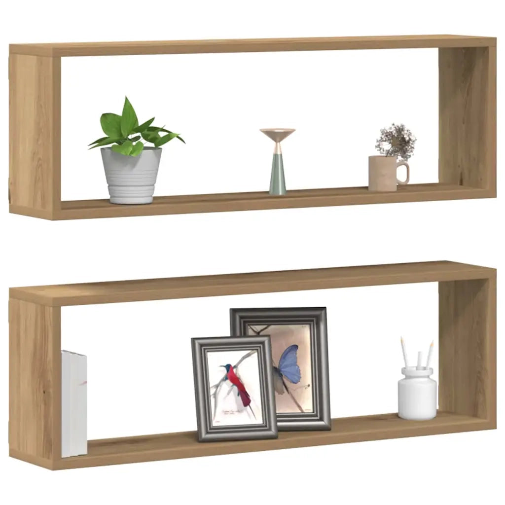 Scaffali da parete 2 pcs Rovere Artigianale 80 x 15 x 26 cm 862641