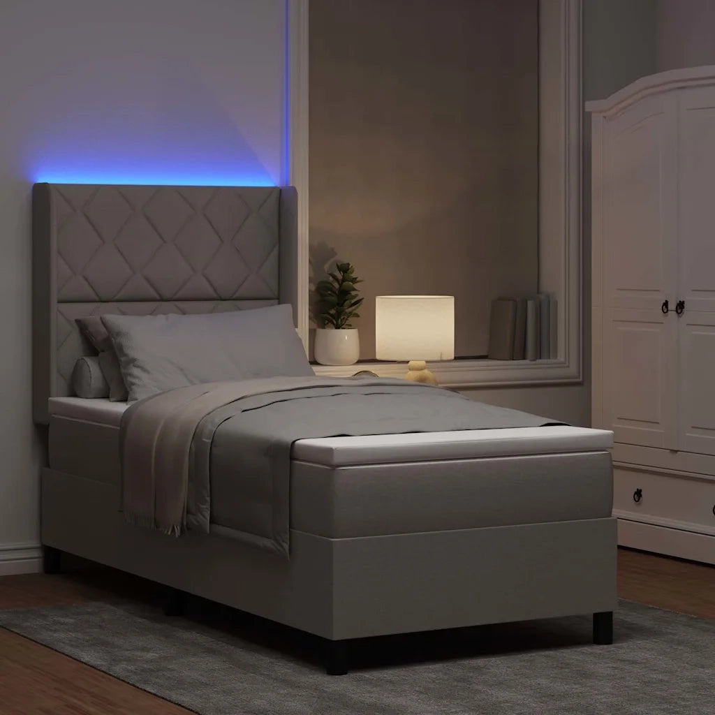 Letto a Sorgente LED con materasso Talpa 100 x 200 cm Tessuto