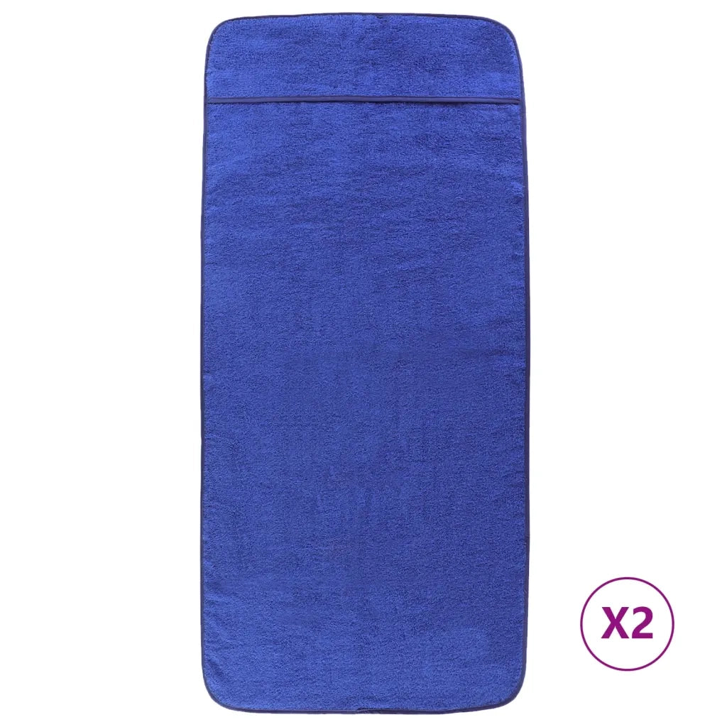 Asciugamani da Spiaggia 2 pz Blu Reale 60x135 cm Tessuto 400 GSM CFW6212987