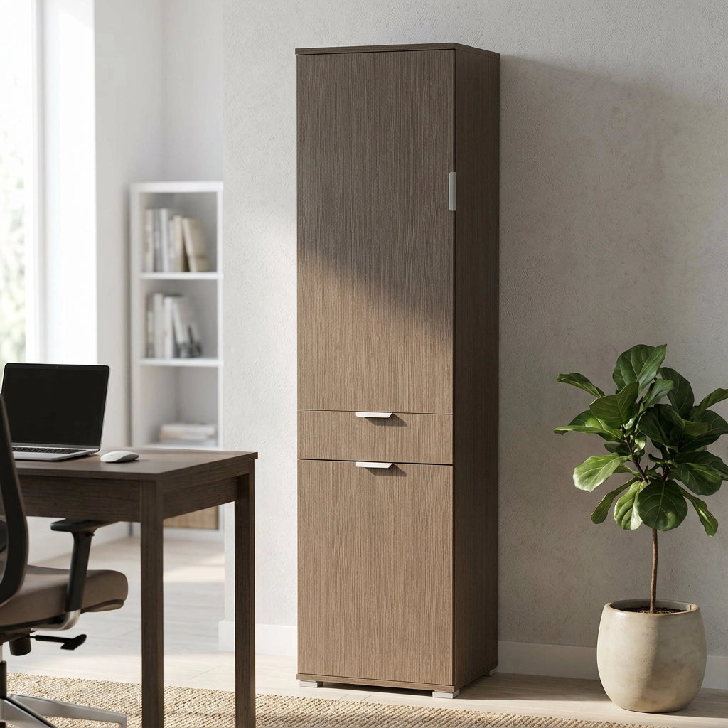 Armadio con 2 ante e un cassetto in Legno Composito cm 45x38x174 - GREIG