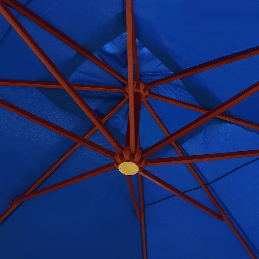 Ombrello | Parasolne a Sbalzo con Palo in Legno 400x300 cm Blu