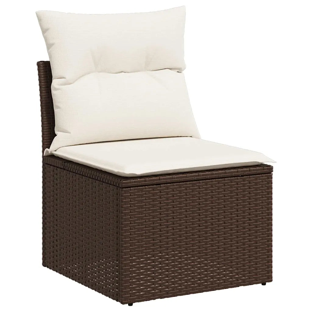 Set Divani da Giardino 8 pz con Cuscini Marrone in Polyrattan 3326764