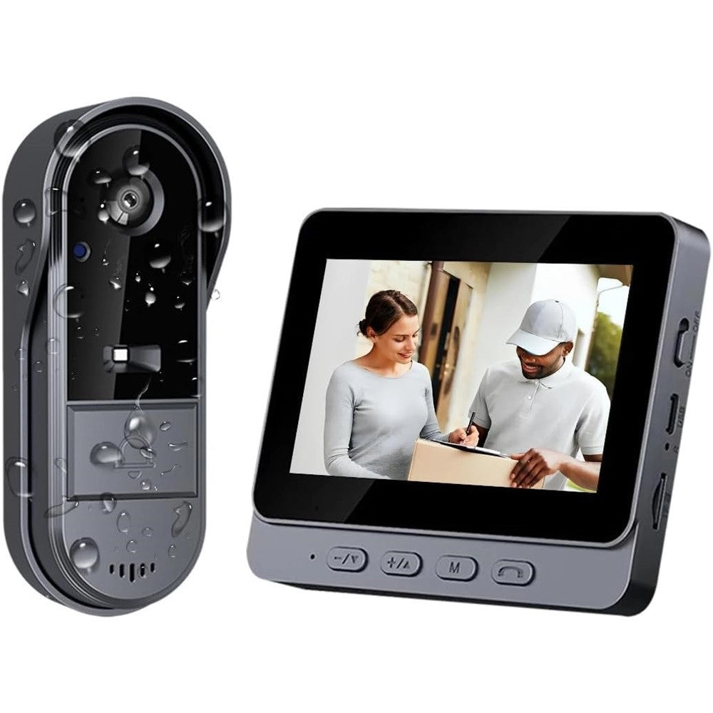 Trade Shop - Videocitofono Campanello Senza Fili Da Esterno Impermeabile Ip67 Schermo Ips 4,3'' -