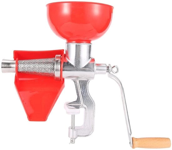 Strumento per centrifugazione manuale - Estrattore di succo - Lega di alluminio spessa - Colore arancione - Utensile da cucina - Adatto per frutta e verdura