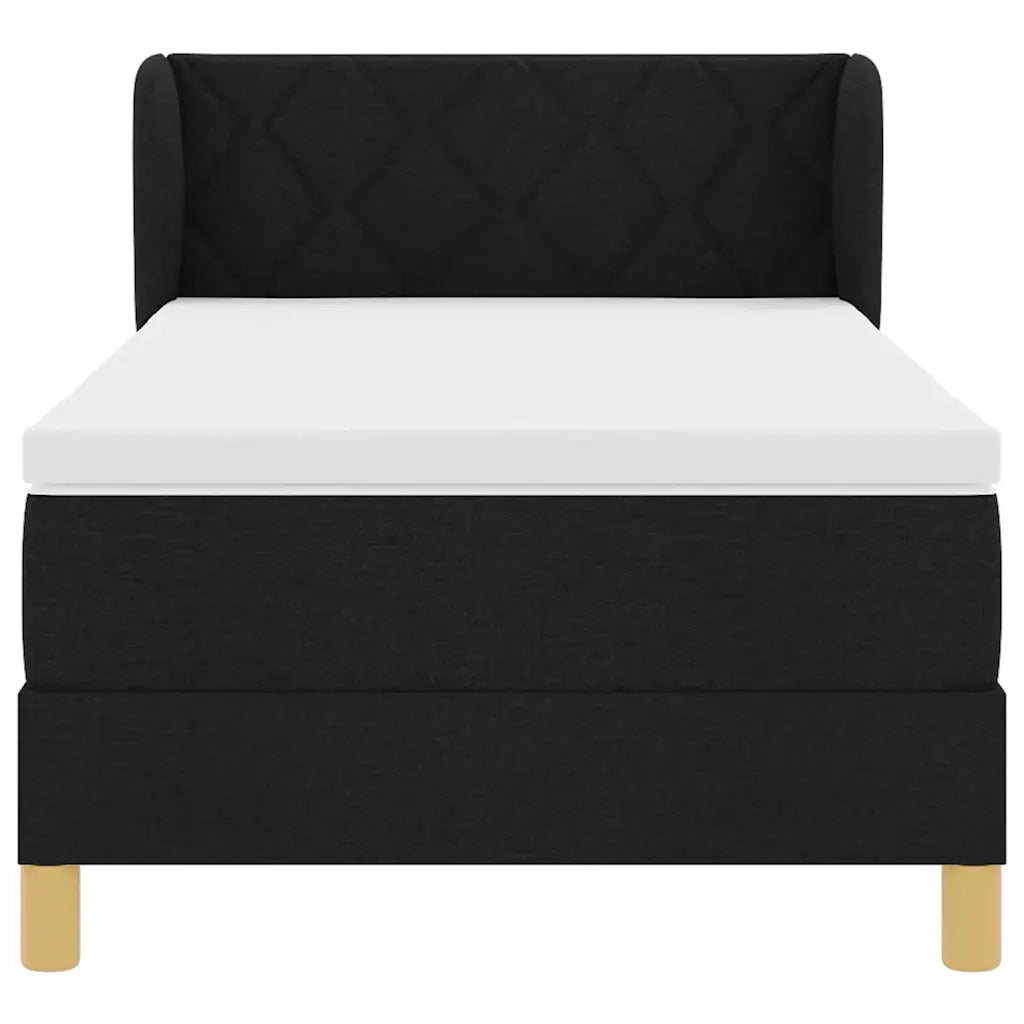 Letto a molle con materasso Nero 100 x 200 cm Tessuto 3340264