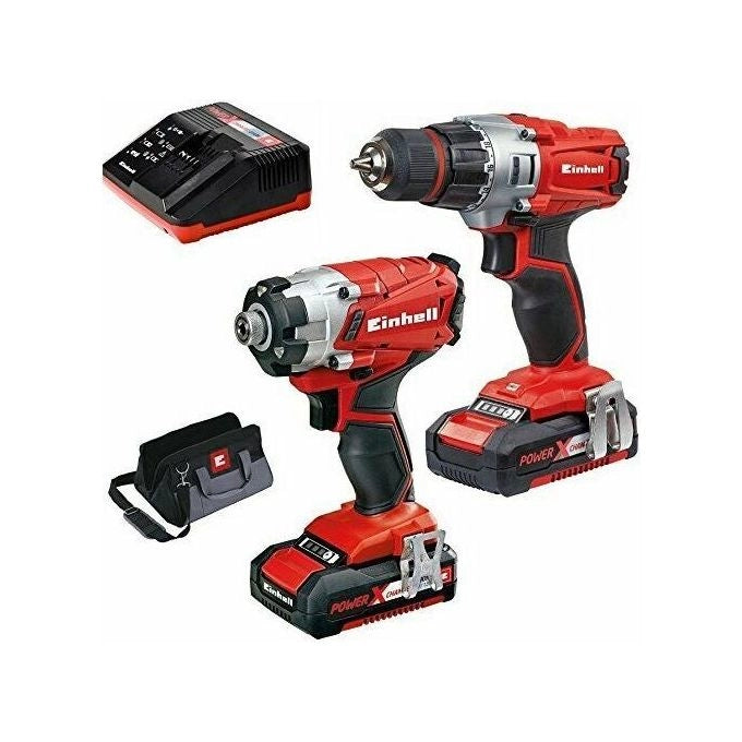 Einhell Trapano Avvitatore A 2 Batterie Set Kit Impulsi Te-Tk 18