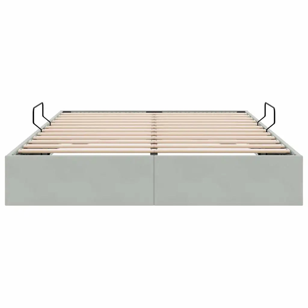 Letto con Contenitore Grigio Chiaro 153 x 203 cm Velluto 3370136