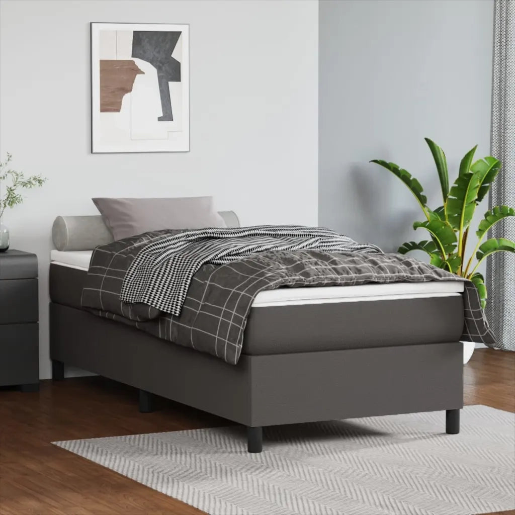 Struttura Letto a Rete a Molle Grigio 80x200 cm in Similpelle 3121015