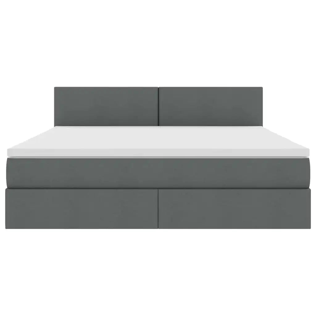 Letto con contenitore e materasso Grigio scuro 160 x 200 cm