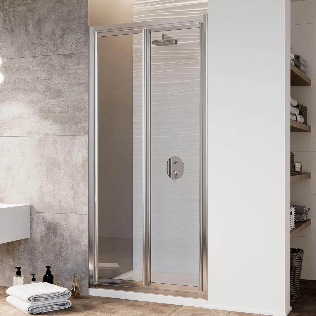 Porta Doccia 75CM H198 Cristallo Trasparente Apertura Saloon con Doppia Anta Battente mod. West