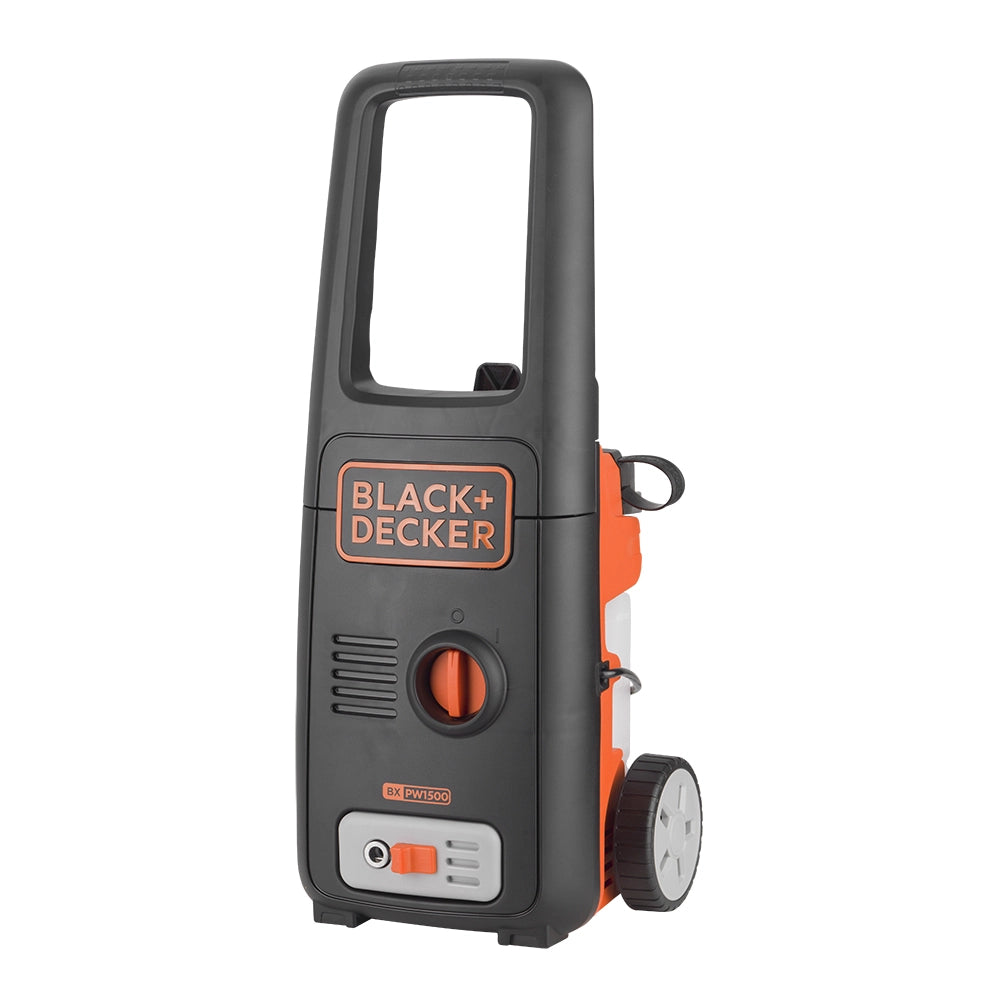 Black+Decker Idropulitrice BXPW1400PE ad Alta Pressione, per Auto ed Esterni Casa, con Patio Cleaner e Spazzola Fissa (1400 W, 110 bar, 390 l/h)