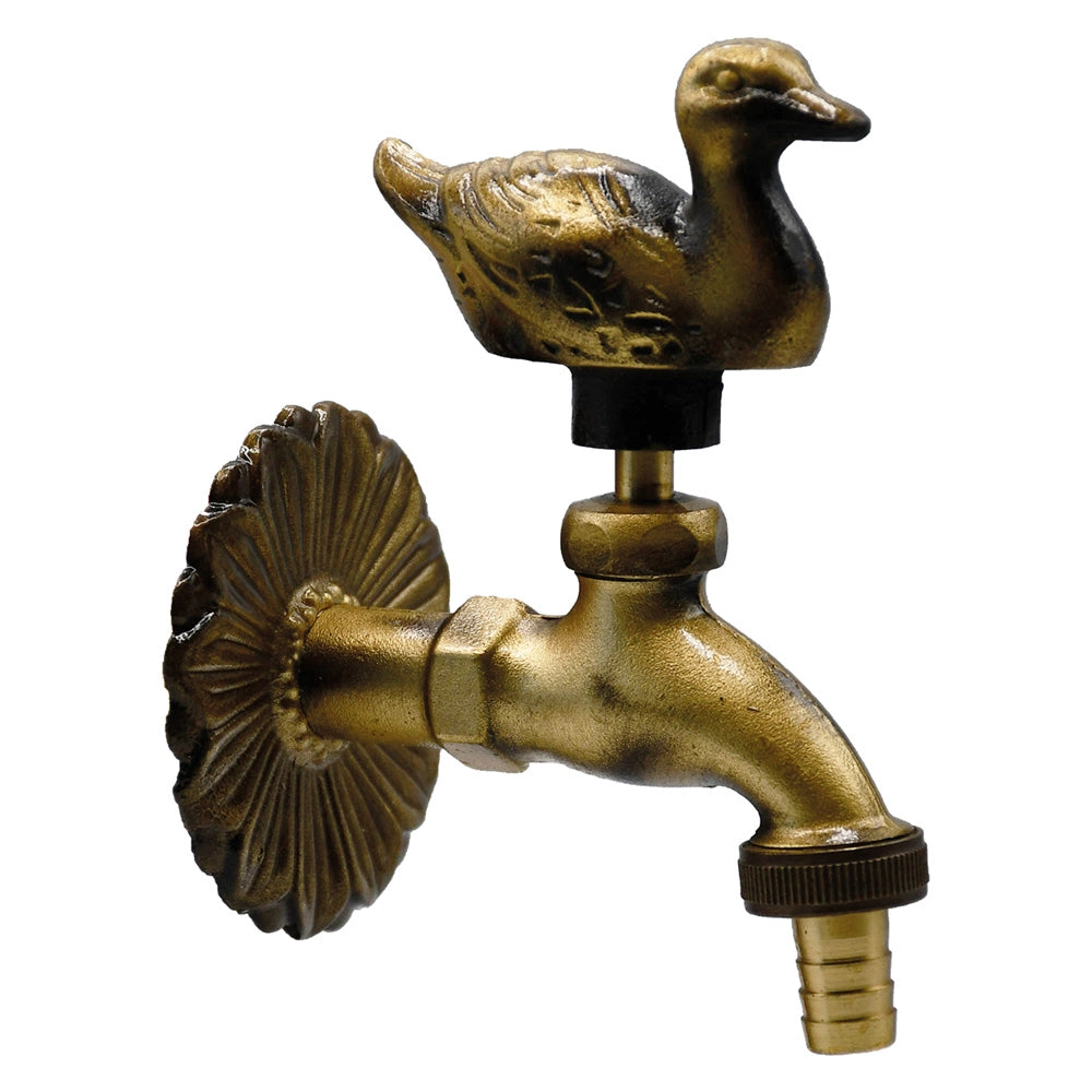 RUBINETTO ORNAMENTALE 'ANATRA' 1/2 con maniglia e rosone  - LIF