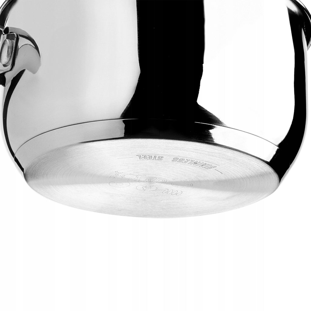 Pentola in acciaio inox KADAX da 1 litro, adatta a piani cottura a induzione e gas, con manico da 14 cm.