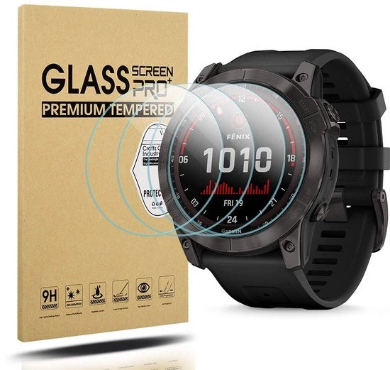 Protezione schermo per Garmin Fenix 7X - 4 pezzi - Vetro resistente ai graffi - 51mm - Protezione HD - Schermo protetto