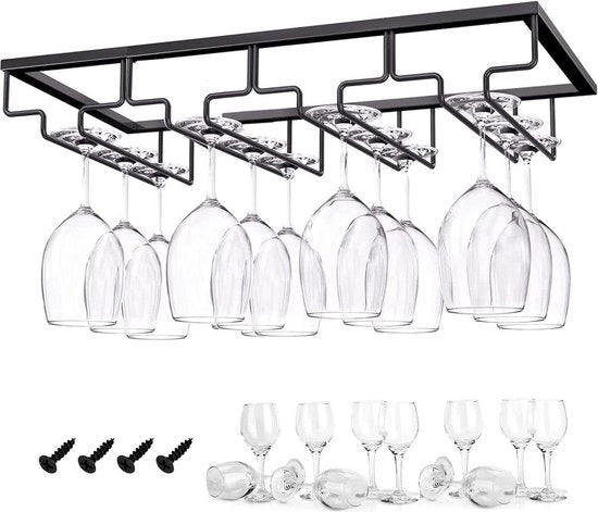 Sostegno per bicchieri in vetro di pietra per 4 bicchieri - ideale per ristoranti, hotel, bar - 40 x 225 cm