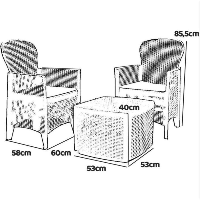 Set Salottino Tree 2 posti Bianco – Arredo Esterno