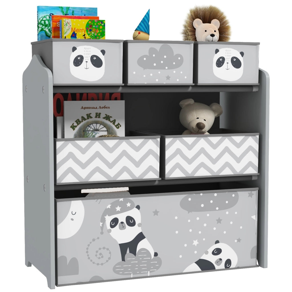 Libreria per giocattoli con 6 cesti ¨C Minimal ¨C Grigio 63x30x66 cm