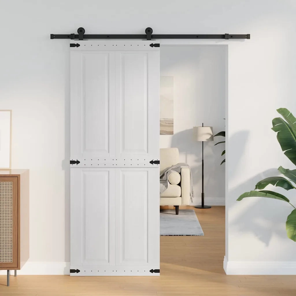 Porta del fienile Corona 80 x 210 cm Legno Massello di Pino 42021202