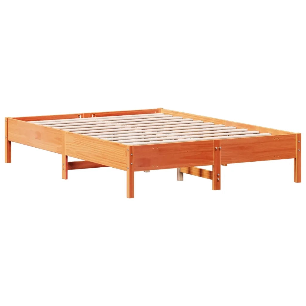Giroletto senza Materasso-Struttura Letto Marrone Cera 140x200cm Massello Pino 154077