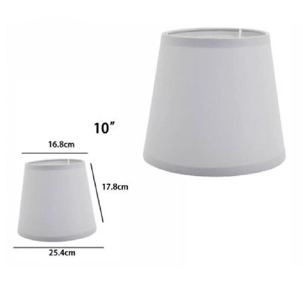 Trade Shop - Paralume Conico Cilindro Cappello Ricambio Per Lampada E Applique In Tessuto Tnt - Grigio   -10"   -