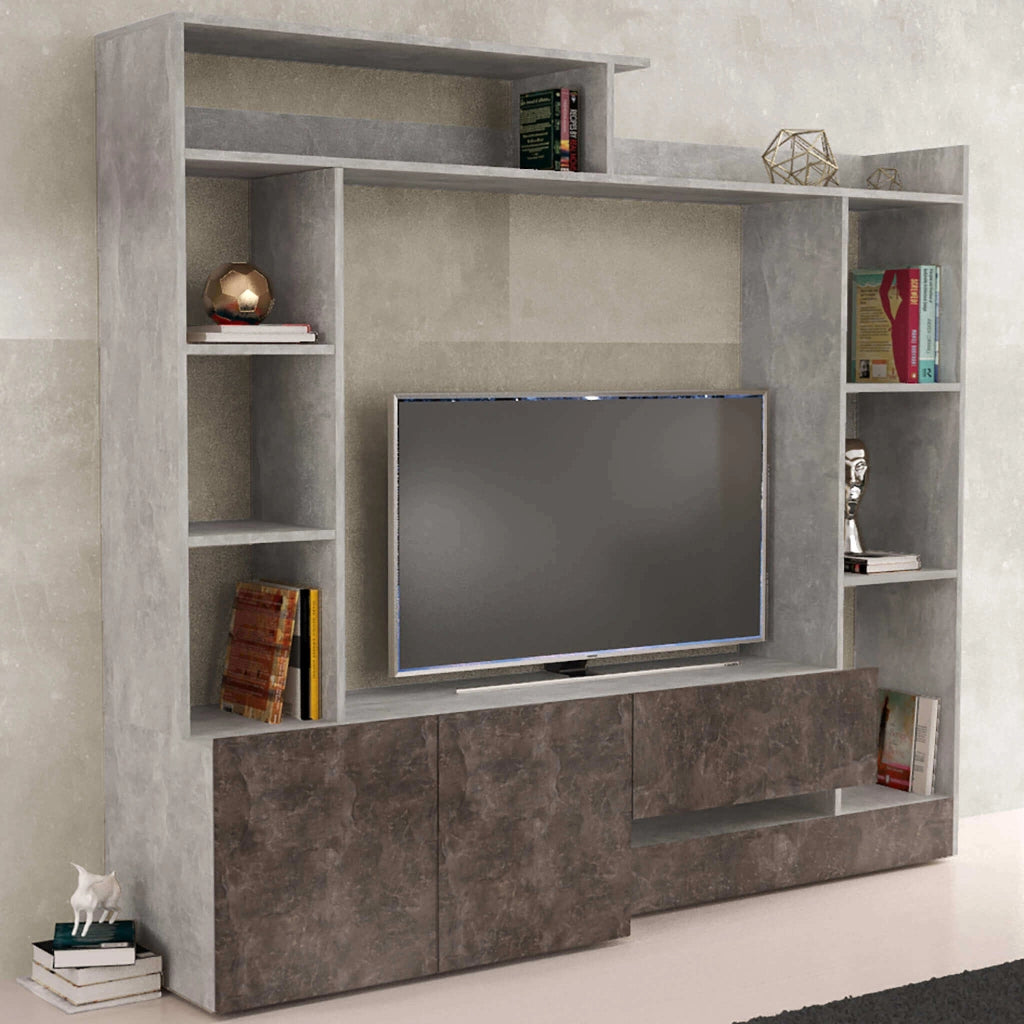Parete Attrezzata per Soggiorno in Legno Composito cm 180x40x165 - THEO
