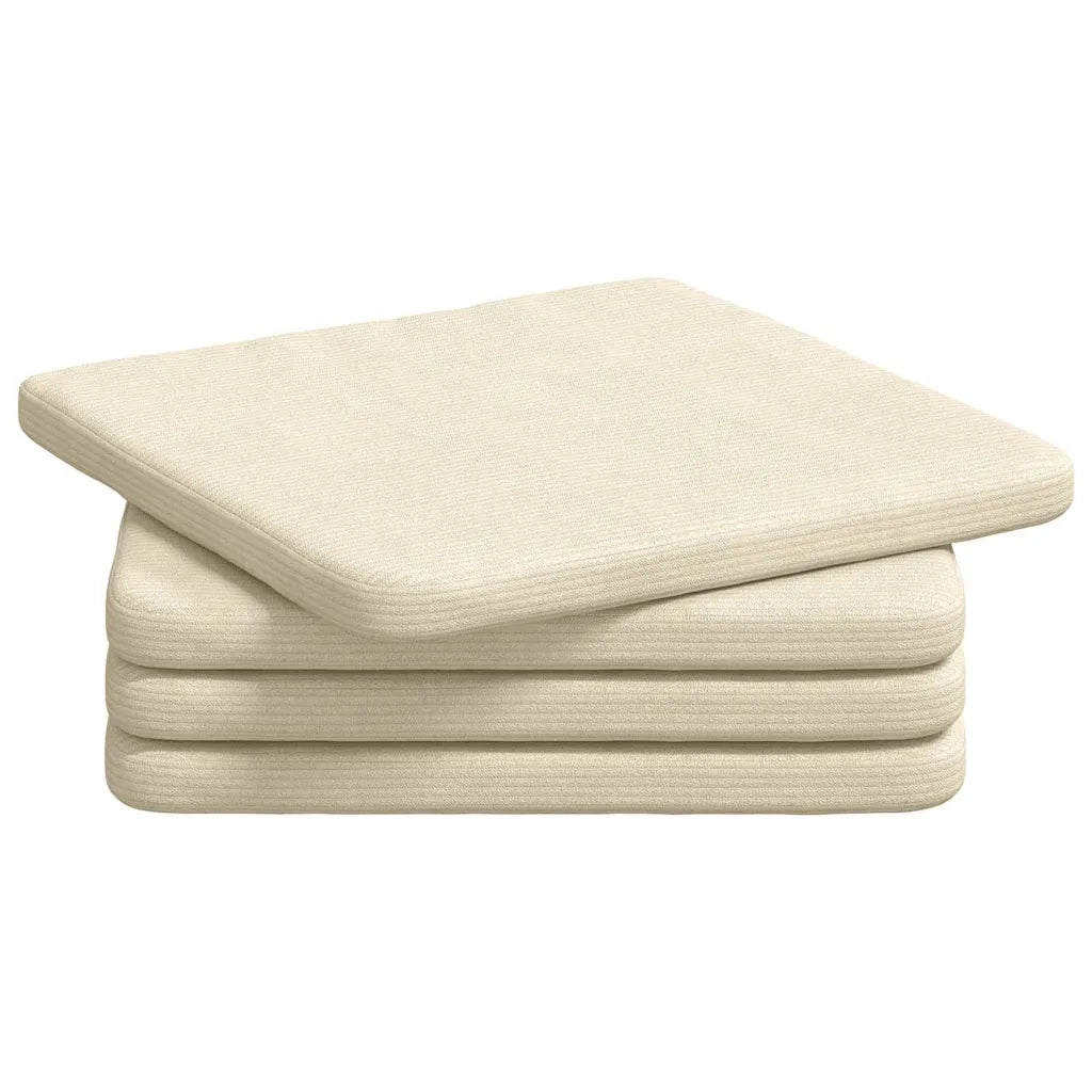 Cuscini per Seduta 4 pcs Crema 40 x 40 x 3 cm Tessuto in Cords 42015226